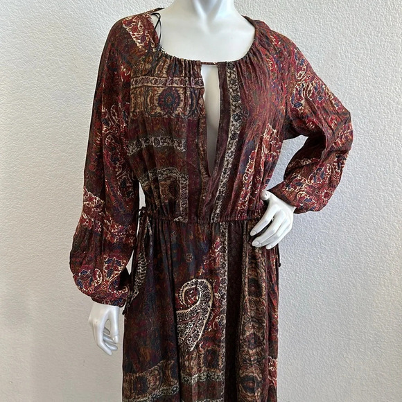 MWT ZARA OVERSIZE PAISLEY PRINTED MIDI LONG DRESS - Picture 9 of 10